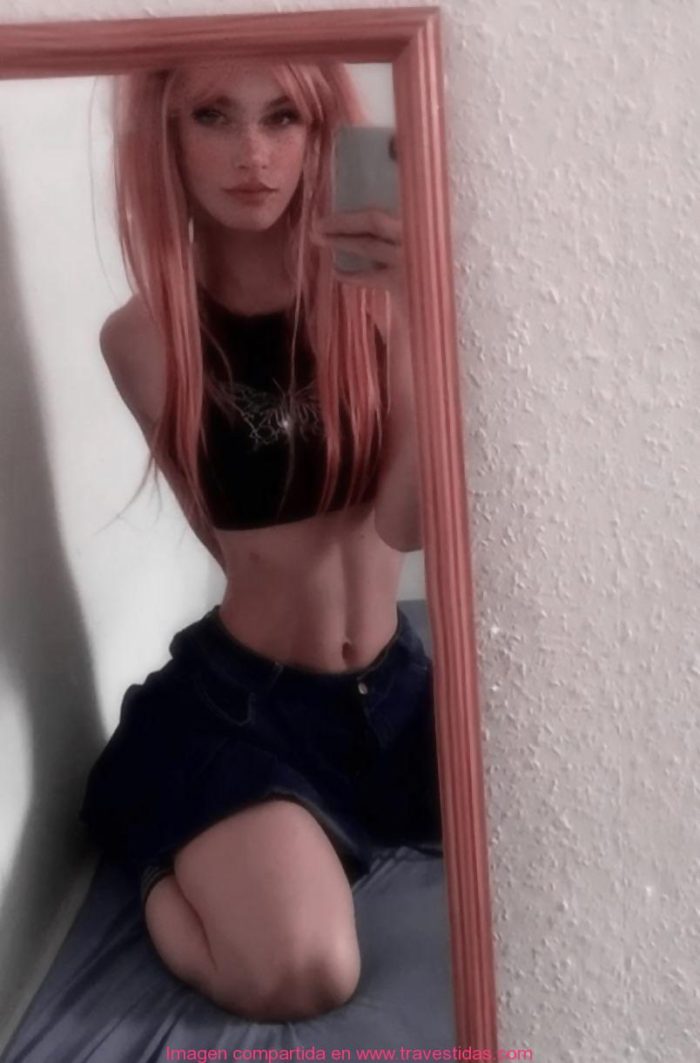 Nicki una adorable mariquita adolescente con cabello rosa se toma fotos muy sexys
